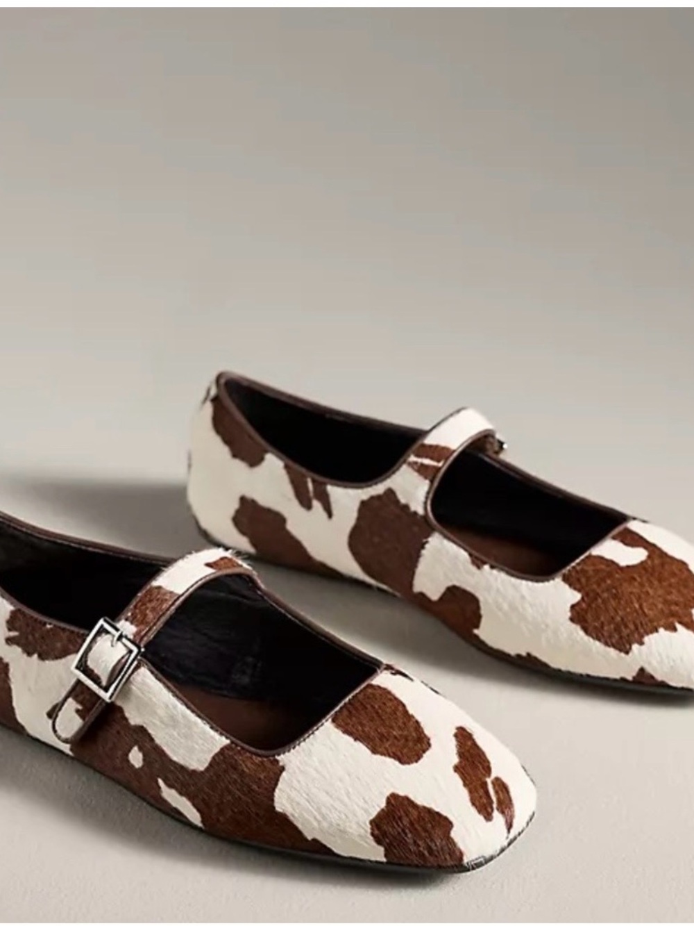 Jeffrey Campbell x Anthropologie Elise Calf Hair Mary Jane Flats NEW
